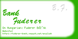 bank fuderer business card